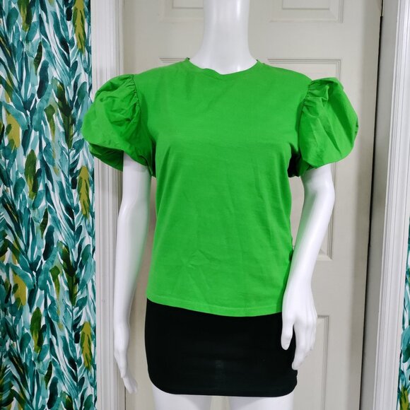 Zara Womens M Cotton Blend Baloon Sleeve Festival Boho Top - Picture 15 of 16